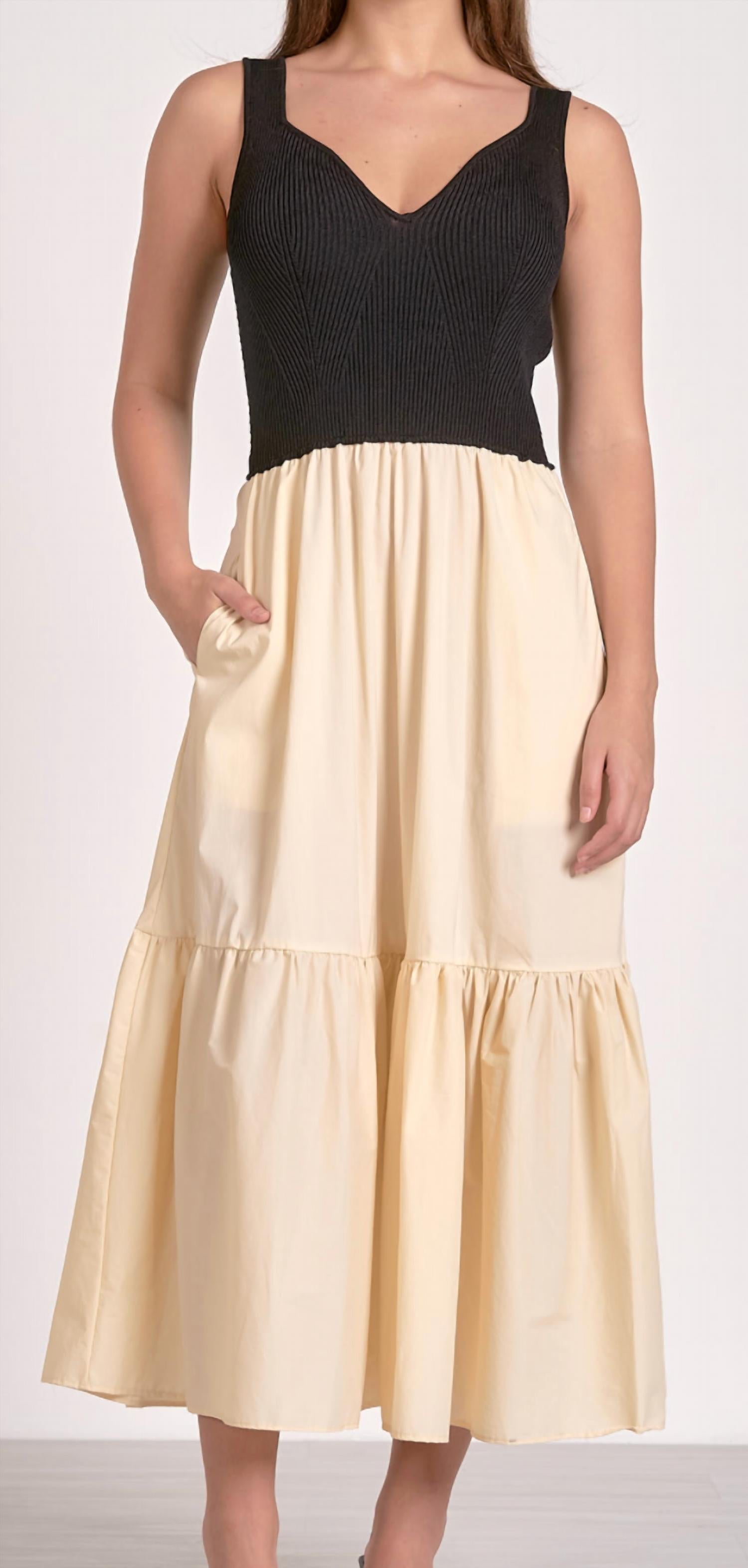 Elan - Erin Mix Media Midi Dress