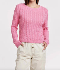 Another Love Lupita Cable Knit Sweater in pink - women's sweater
