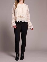Tribal - Tiered Long Bell Sleeves Blouse