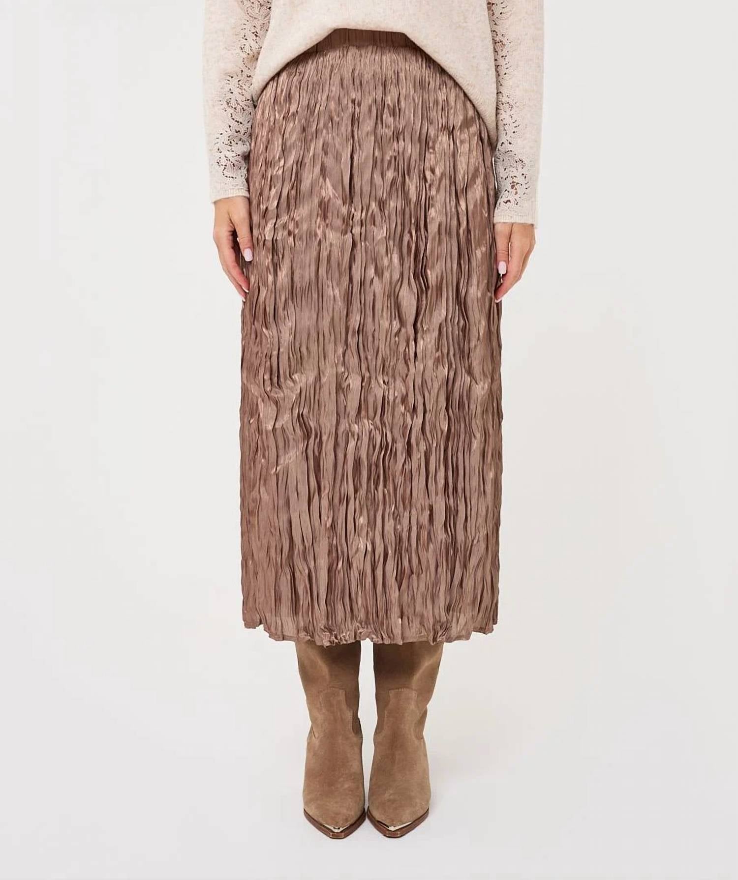 Esqualo - Midnight Pleated Midi Skirt