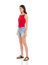 Fifteen Twenty - Elis Sleeveless Button-Up Top