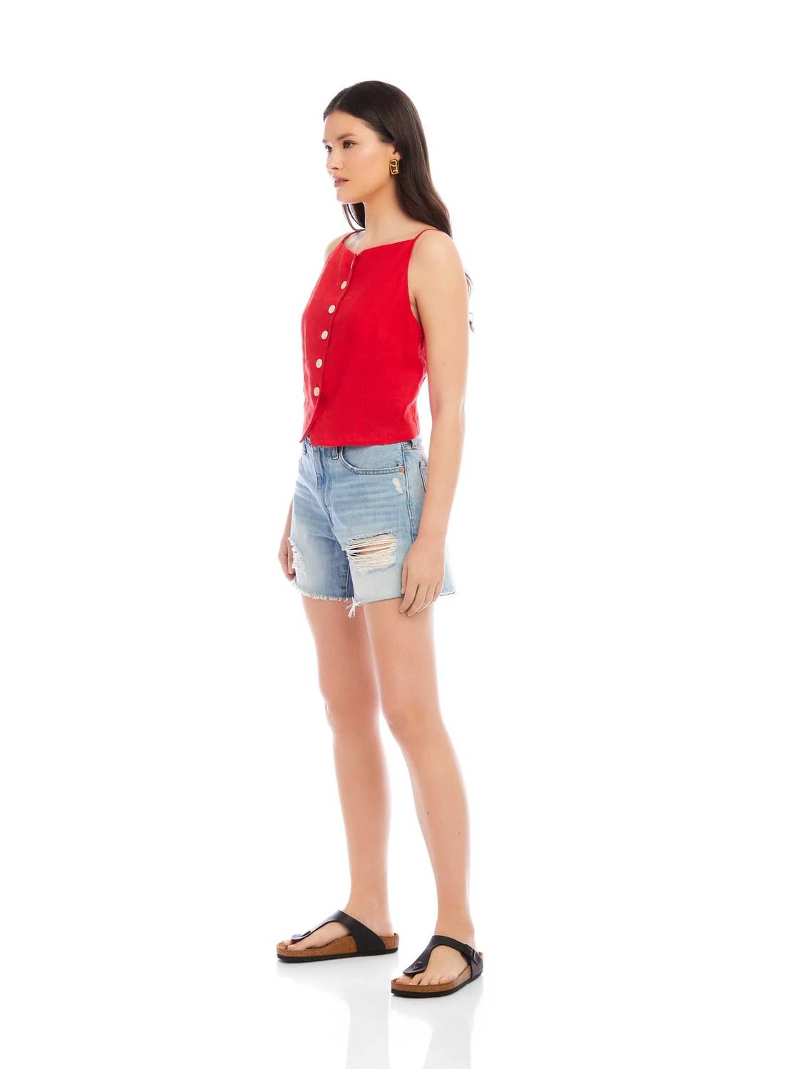 Fifteen Twenty - Elis Sleeveless Button-Up Top