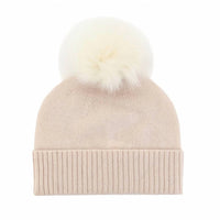 Mitchie'S Matchings - Women's Cashmere Beanie With Fox Fur Pom Pom