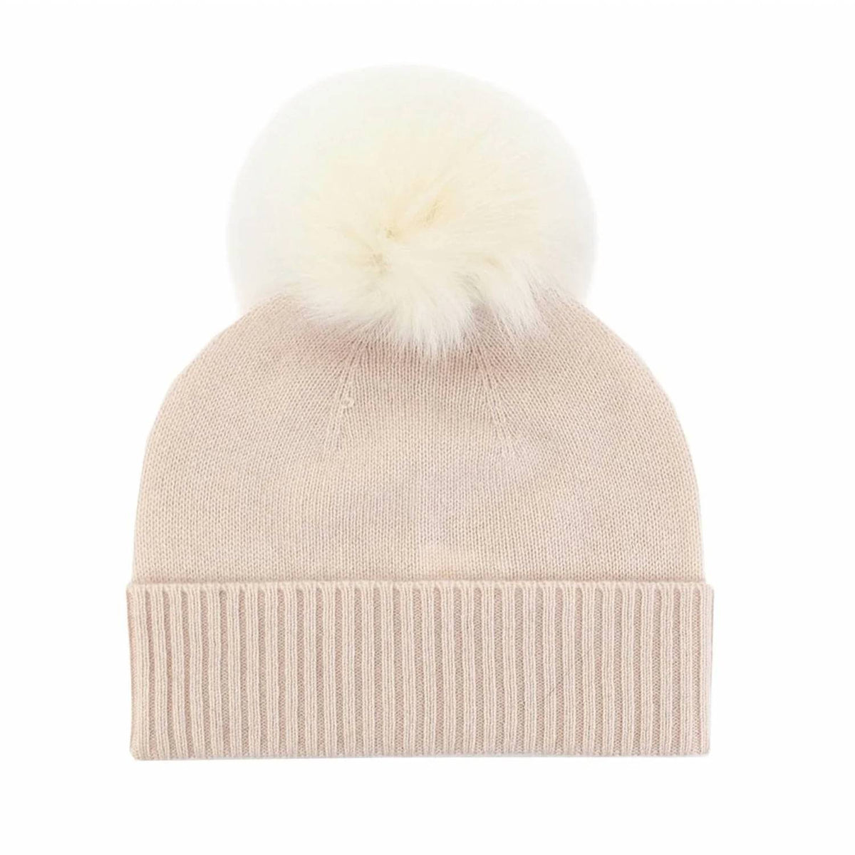 Mitchie'S Matchings - Women's Cashmere Beanie With Fox Fur Pom Pom