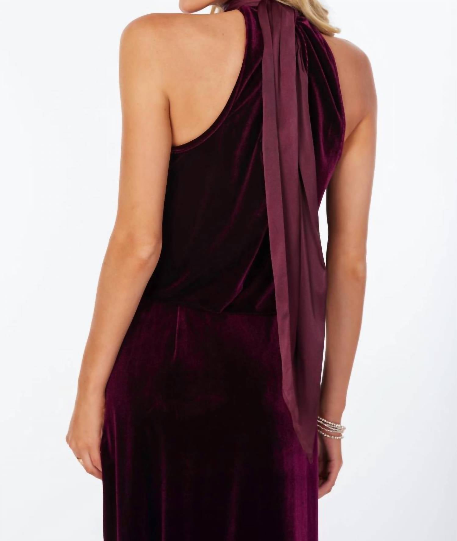 Bishop + Young - Women's Luxe Velvet Bubble Hem Halter Top