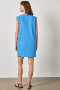 Lilla P Snap Shoulder Boatneck Mini Dress in regatta - women's dress - alternate view
