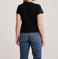 Maison Wheat Charlotte Crew Neck Tee in black - women's t-shirt - detail view