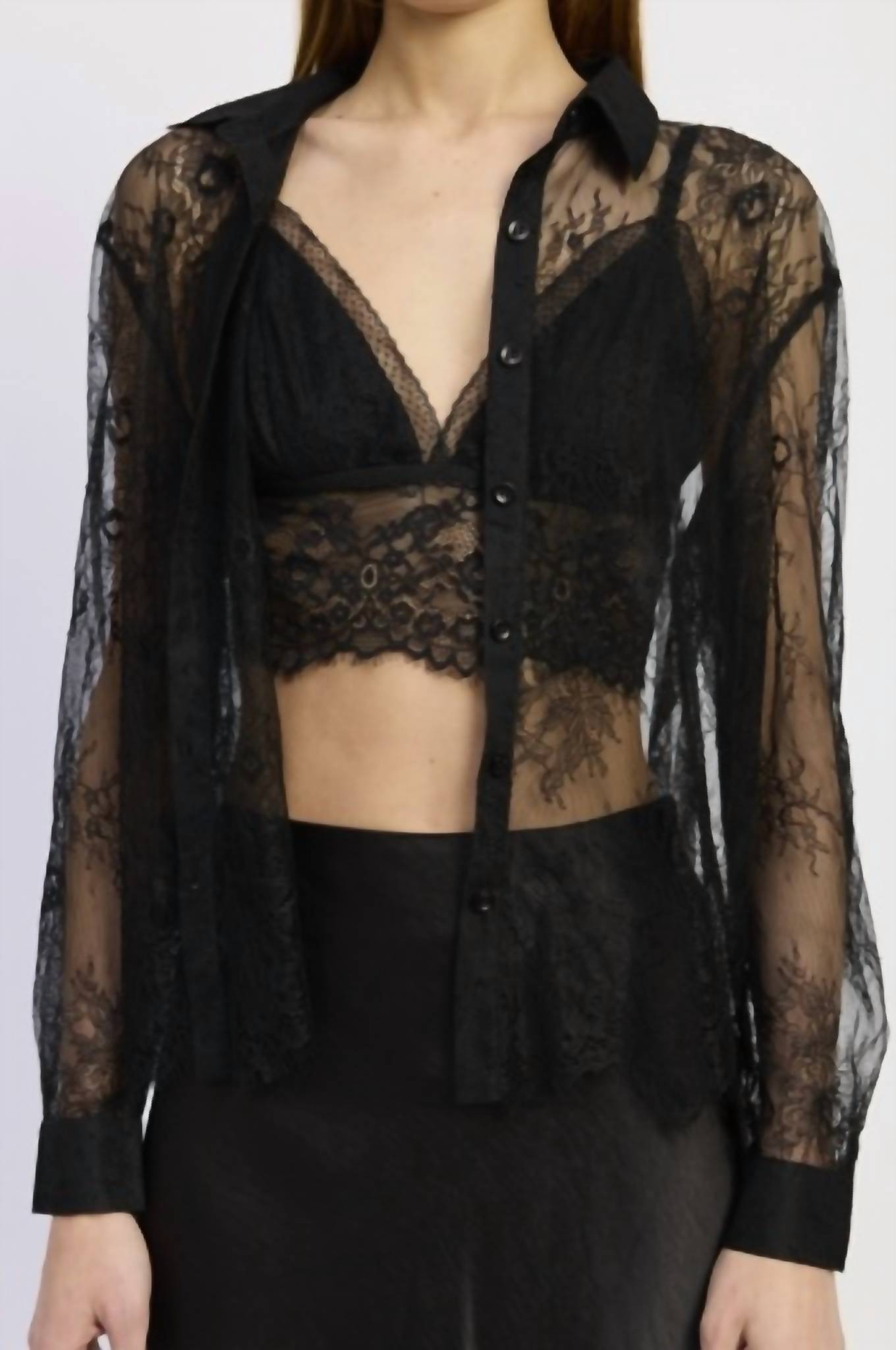 En Saison - Darcy Lace Shirt With Bralette