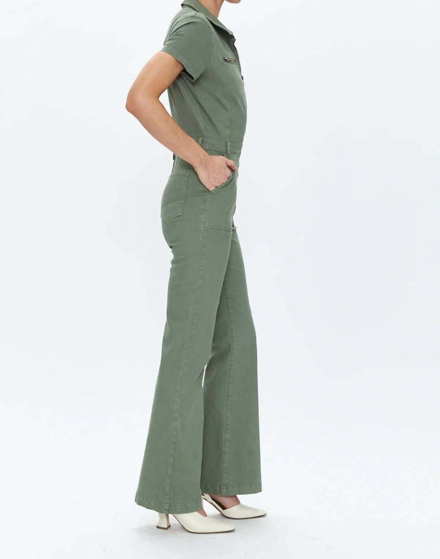 Pistola - Martina Short Sleeve Flare Jumpsuit