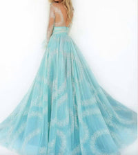 Tarik Ediz - Plunging V-neck Prom Dress
