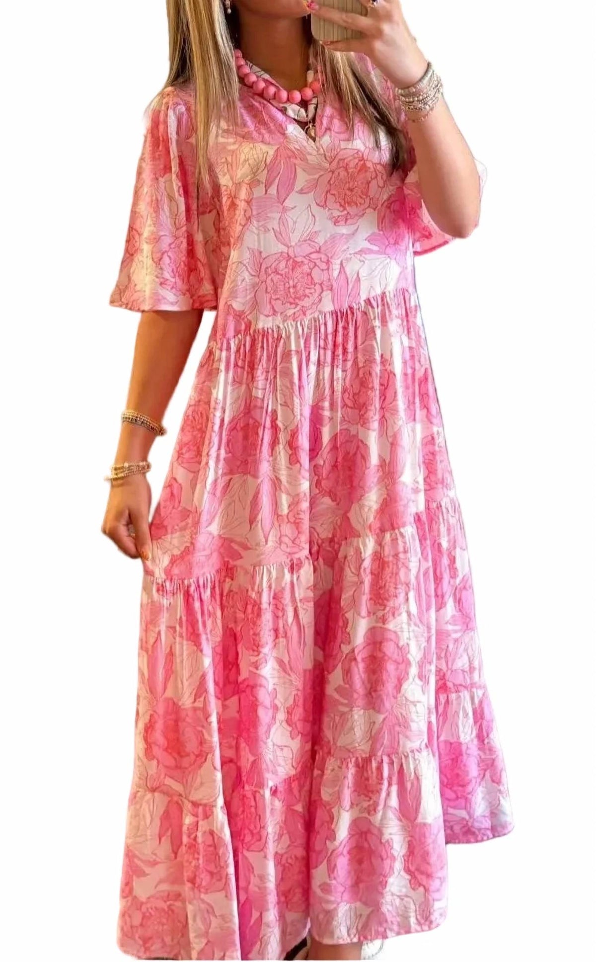 Aurora - Women's Midi V-neck Dress