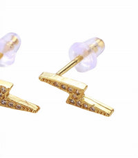 The Crowns - Women's Clear Agnetha Lightning Bolt Earrings