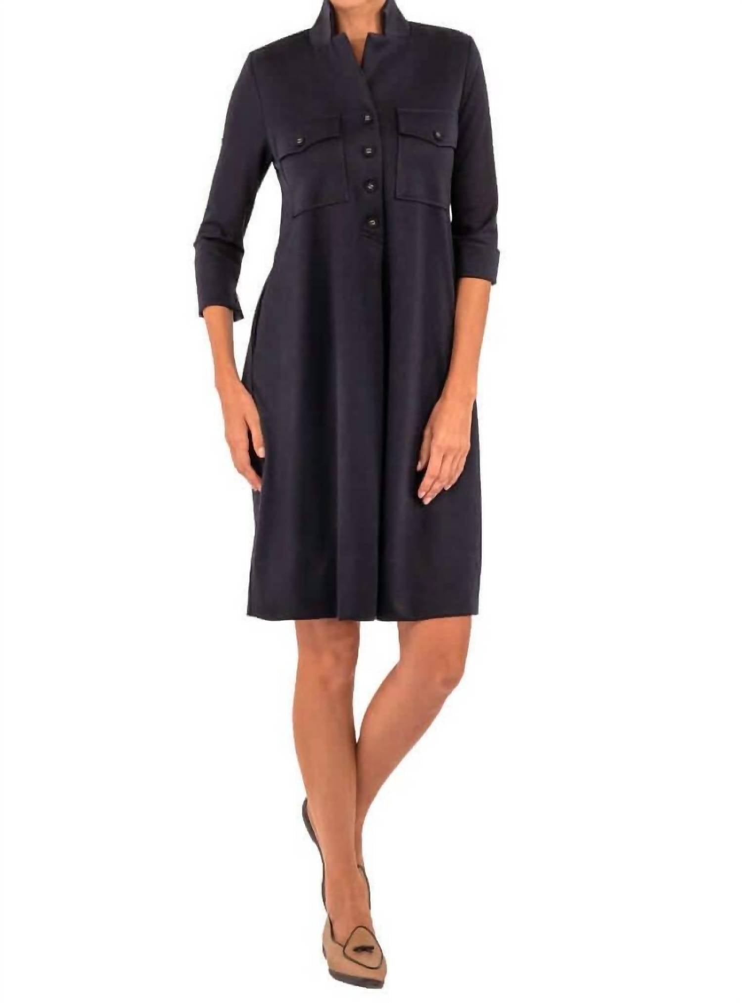 GRETCHEN SCOTT Ponte Alli Mini Dress in navy - women's dress - view 4