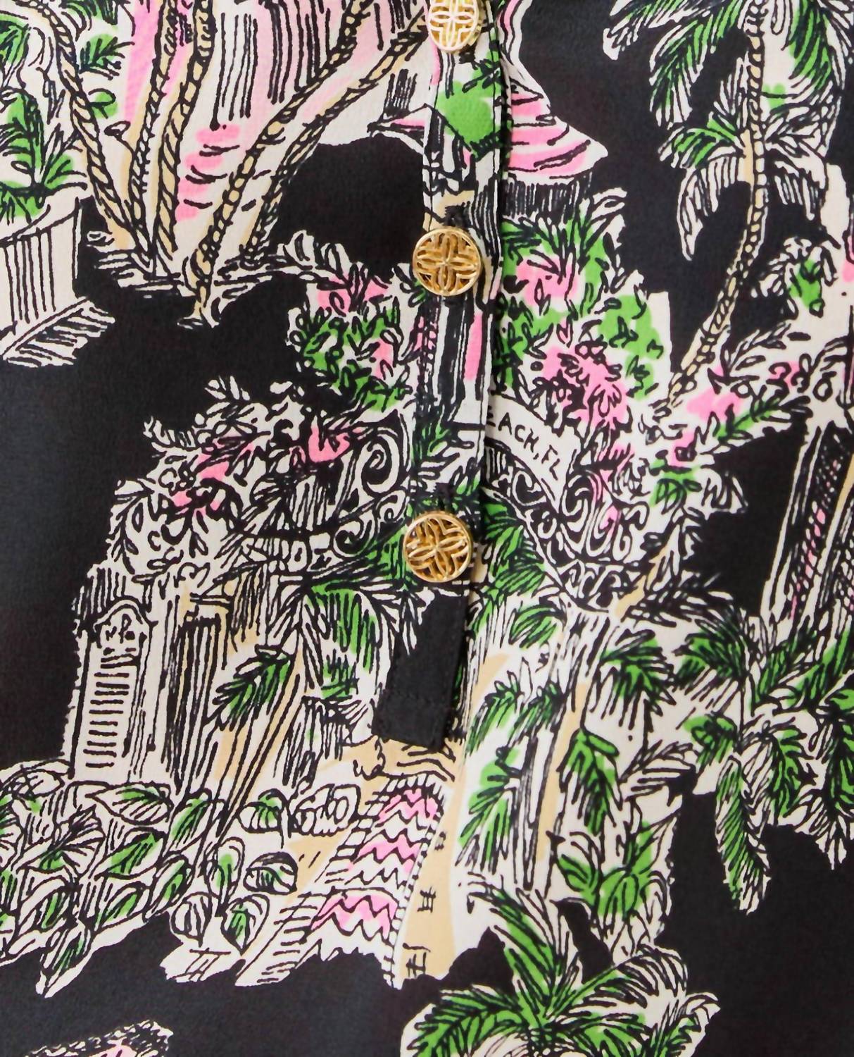 Lilly Pulitzer Elsa Silk Top in onyx pb anniversary toile - women's blouse - view 4