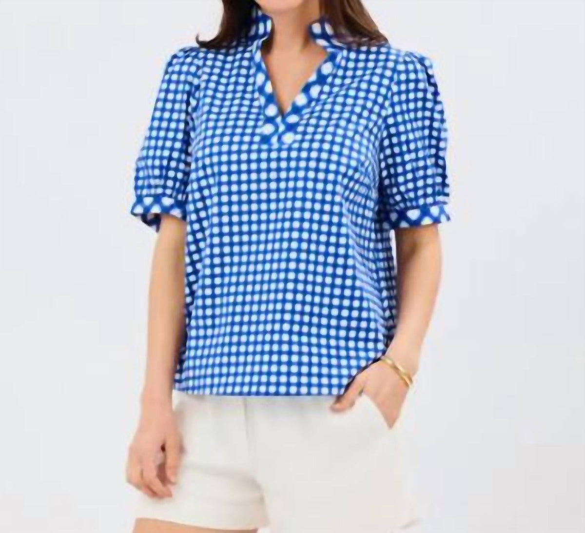 Mary Square - Tricia Gingham Mix Top