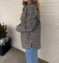 Hidden - Chrissy Leopard Button Up Jacket