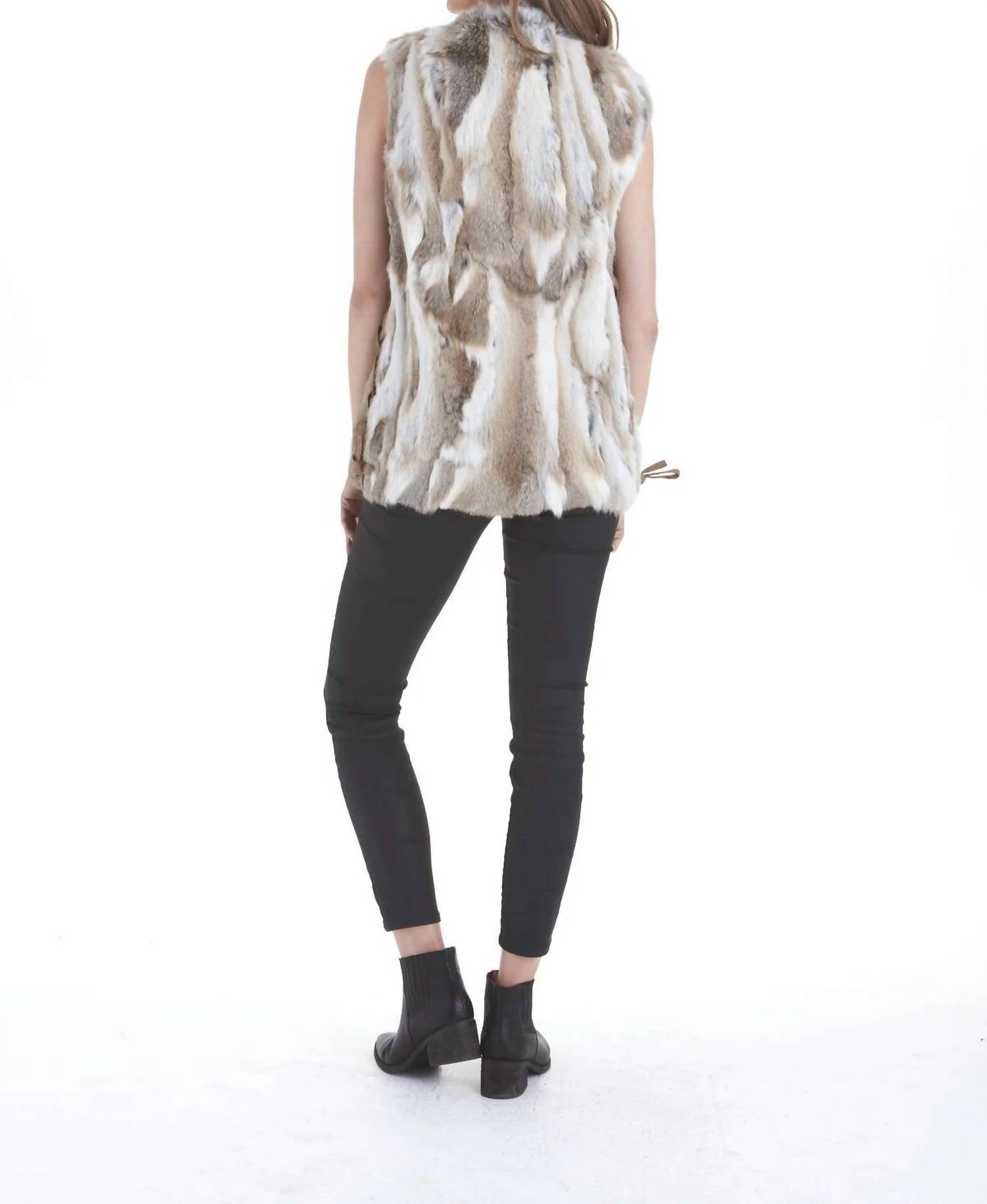 Savannah Genuine Real Rabbit Fur Vest