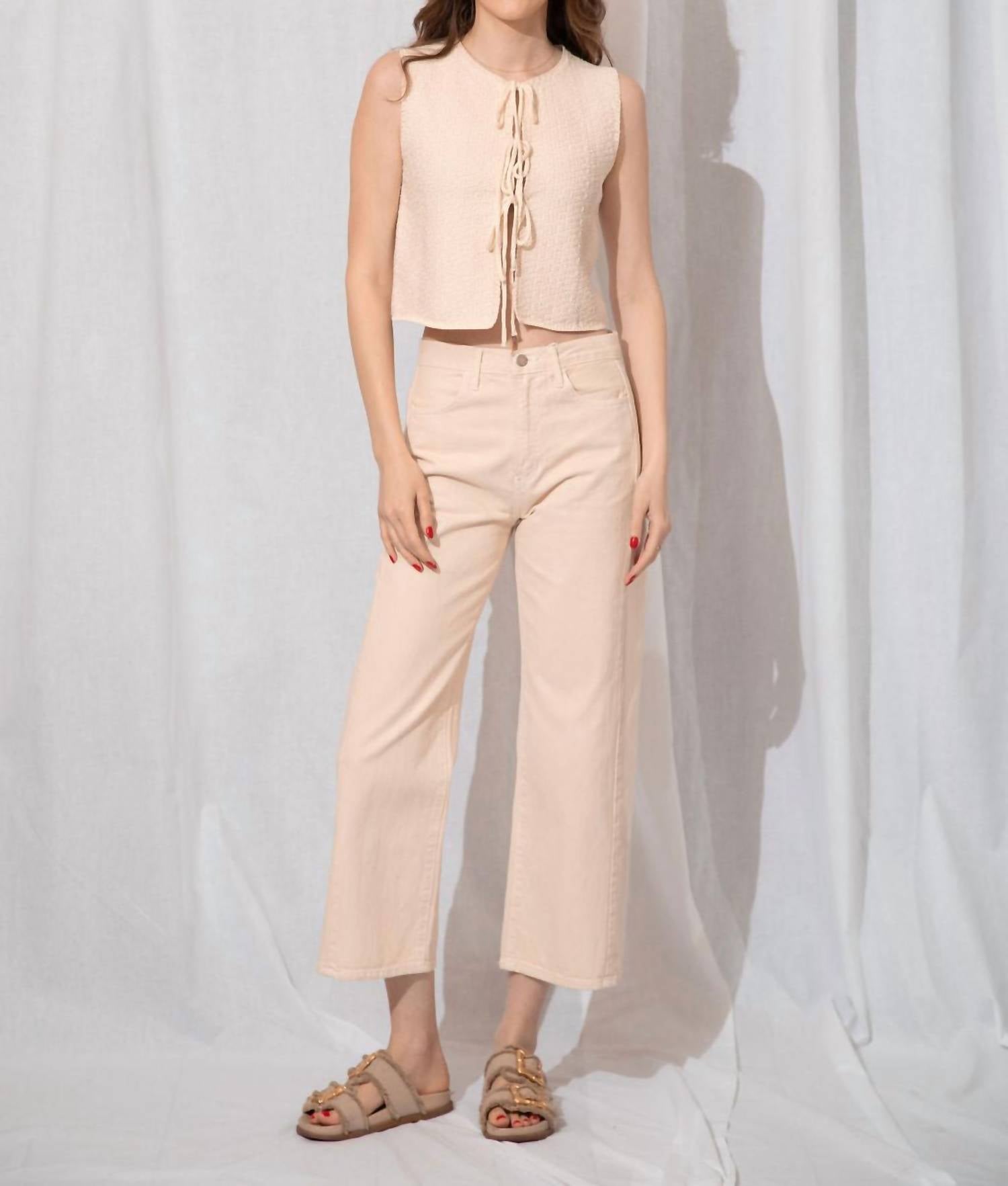 JUST BLACK DENIM Slim Barrel Jean in cream - women's jeans - view 4