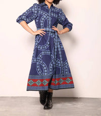 maude vivante Remi Midi Dress in vintage circles - women's dress