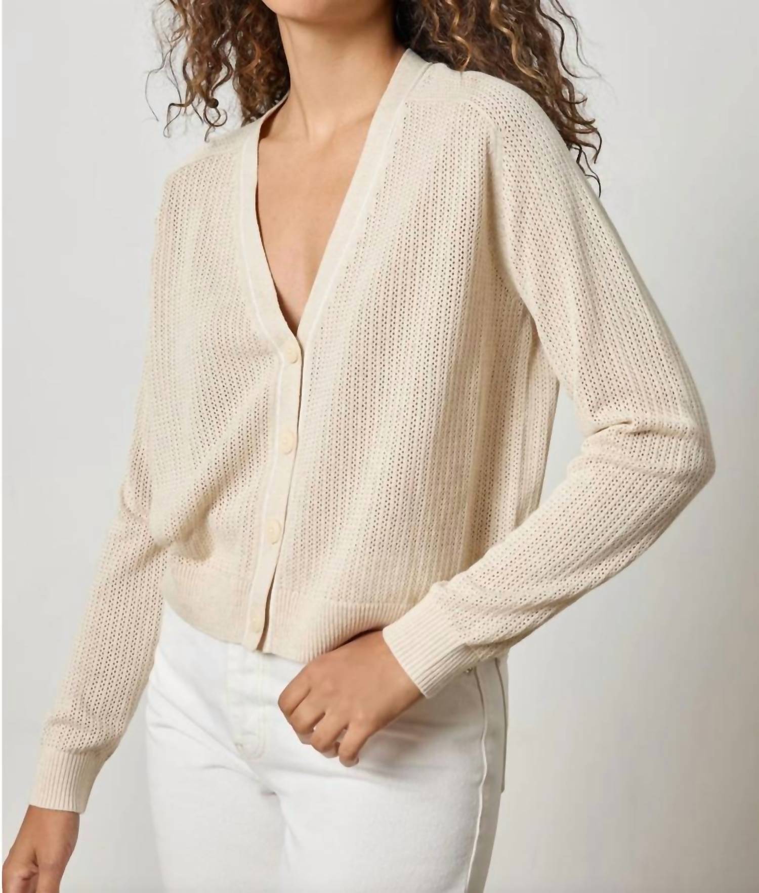 Lilla P - Saddle Sleeve V-neck Cardigan