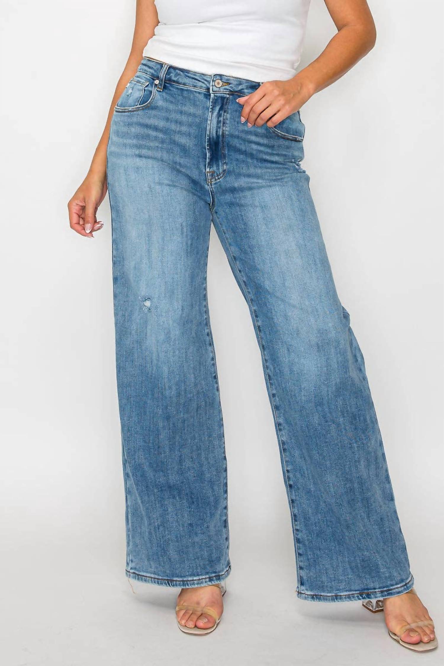 Bytos - High Rise Wide Leg Jeans - Plus