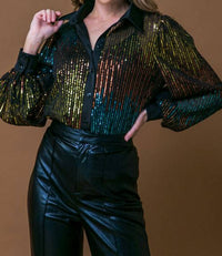 Flying Tomato - Cause A Commotion Sequin Blouse