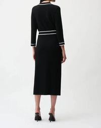 Joseph Ribkoff - Contrast Trim Belted Midi Shirt Dress