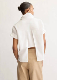 Arlo Mott Clark Split Back Top in white - women's blouse - alternate view