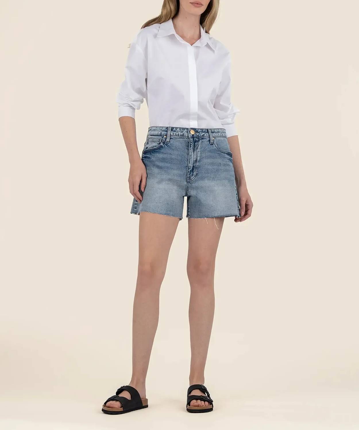 Kut From The Kloth - Taylor Raw Hem High Rise Shorts