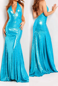 Jovani - V-neck Prom Dress