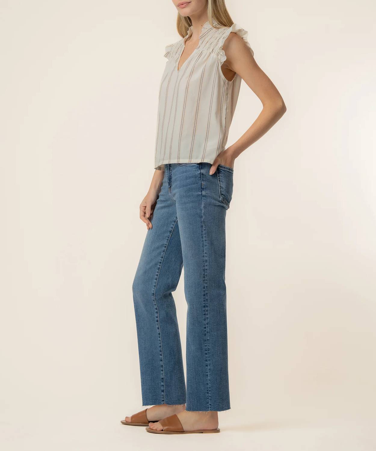 Kut From The Kloth - Ronda Ruffle Neck Top