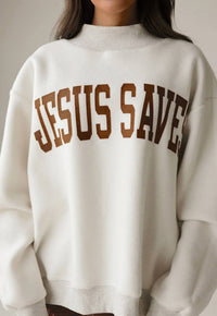 Bucketlist - Jesus Saves Reversible Oversized Mockneck Sweater