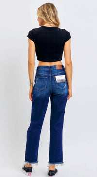 Judy Blue - High Waist Rigid Magic Heavy Destroy Straight Jeans