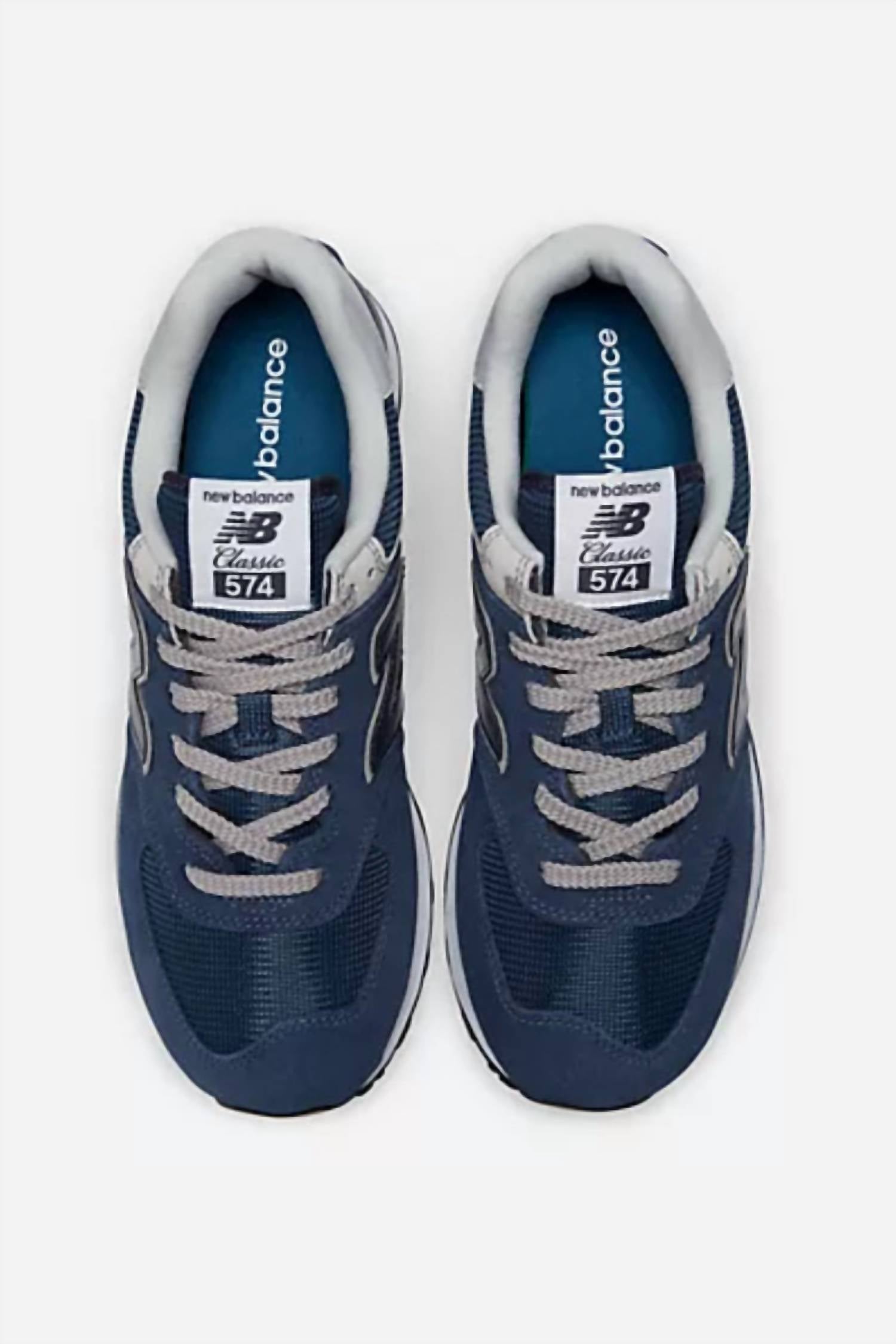 New Balance Men's 574 Core Sneakers in navy with white - men's sneaker - view 4