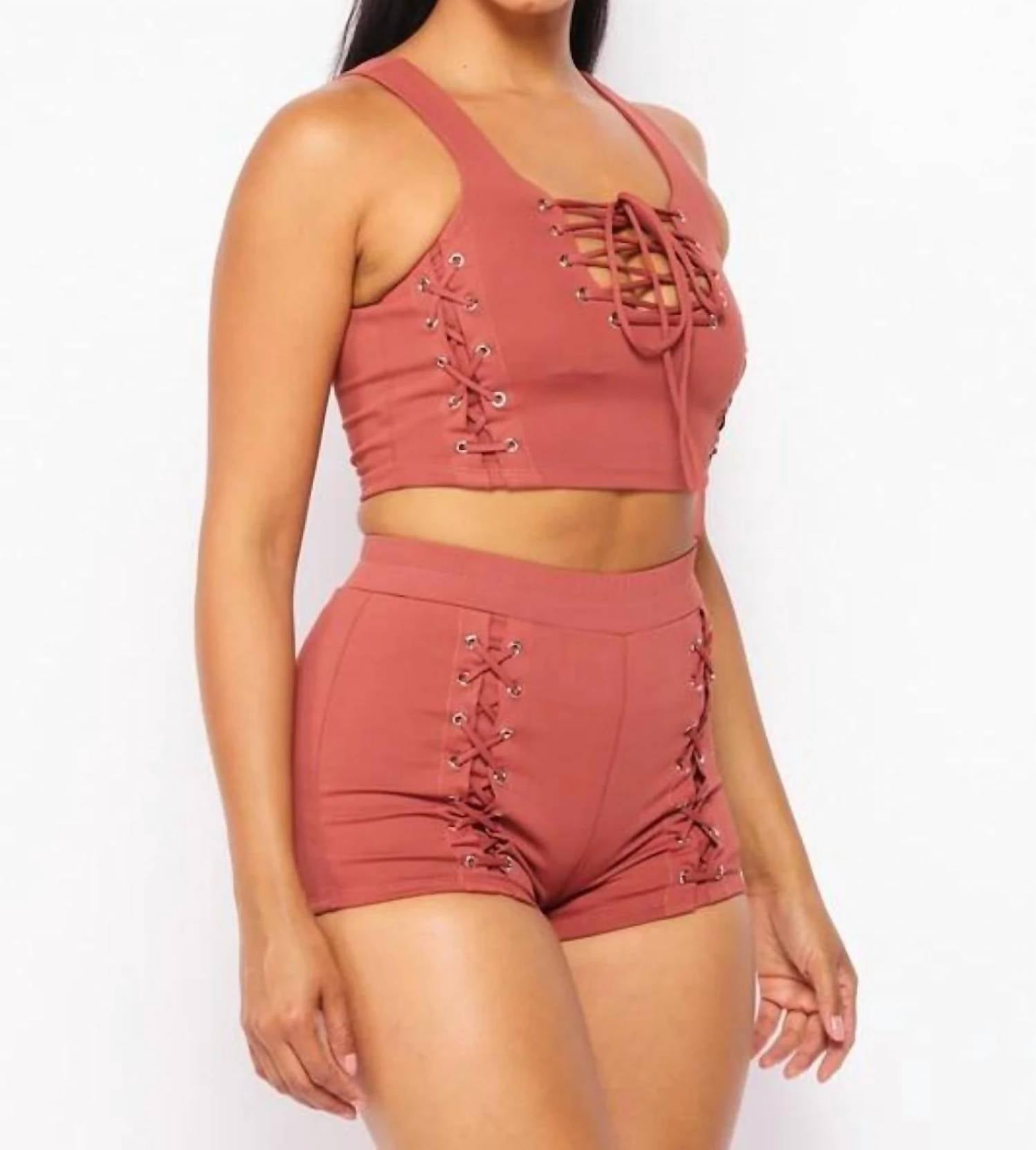 Hot & Delicious - Bucket List Matching Eyelet Short Set