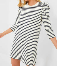 Pomander Place - Striped Knit Popover Shirt Dress