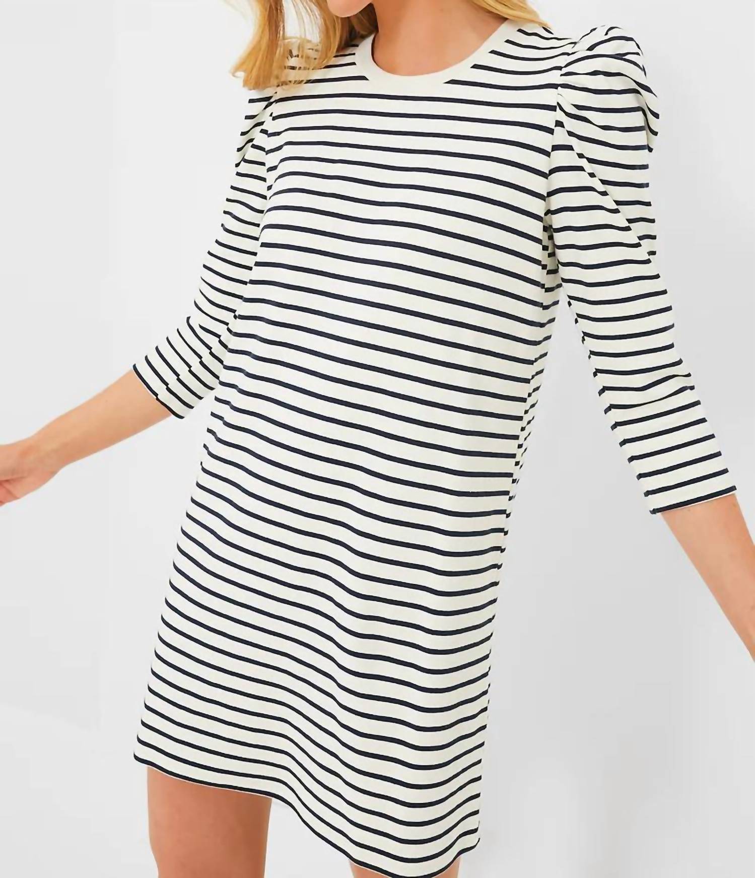 Pomander Place - Striped Knit Popover Shirt Dress