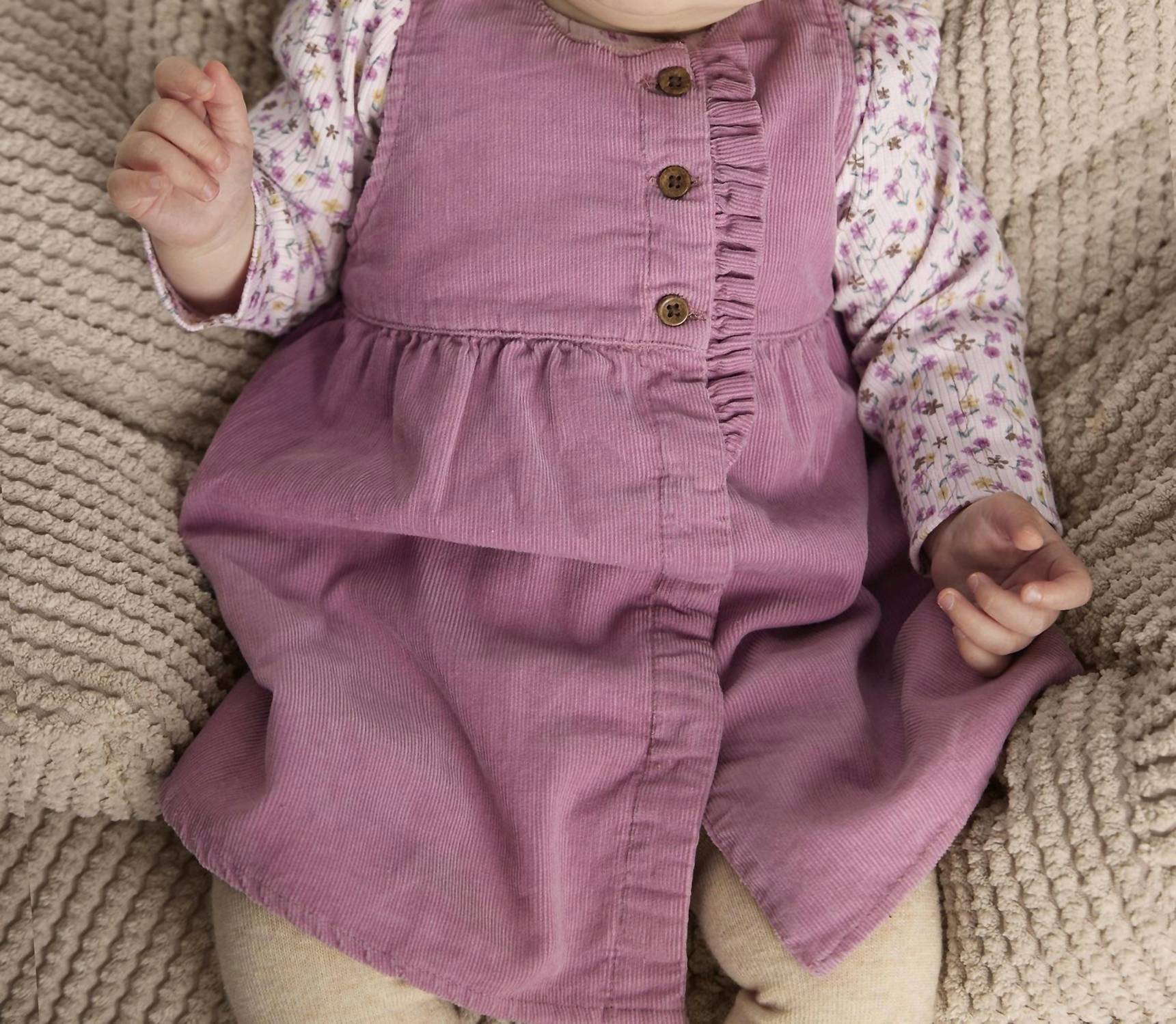 Minymo - Girl's Lined Corduroy Jumper Dress