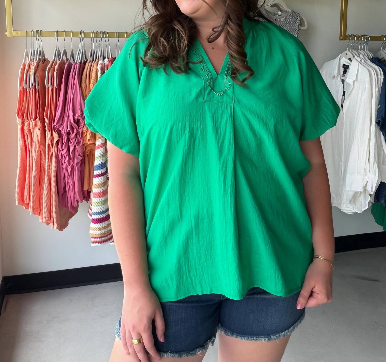 Umgee - Women's V Neck Blouse