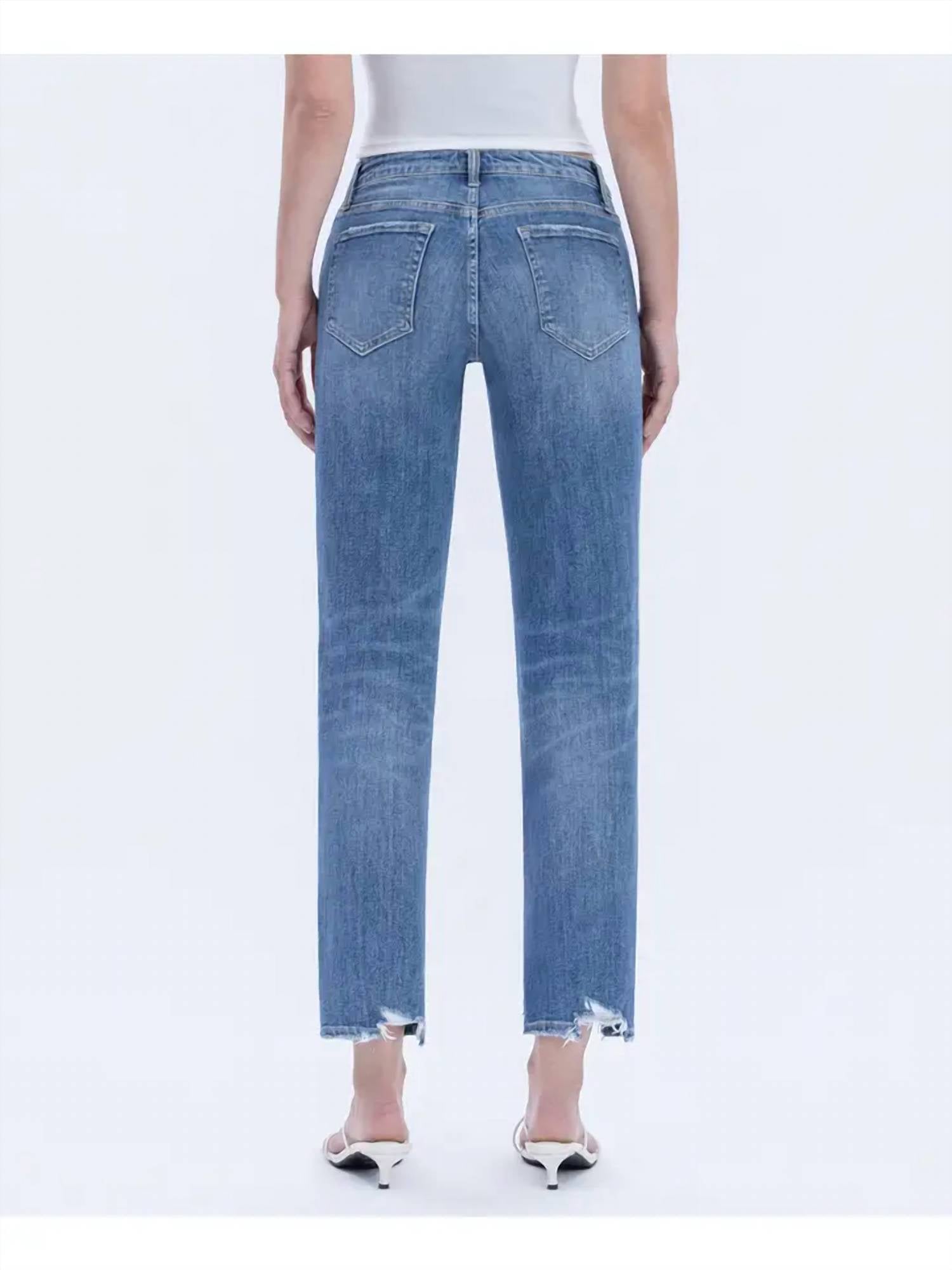 Vervet By Flying Monkey - High Rise Distressed Boyfriend Fit Jeans