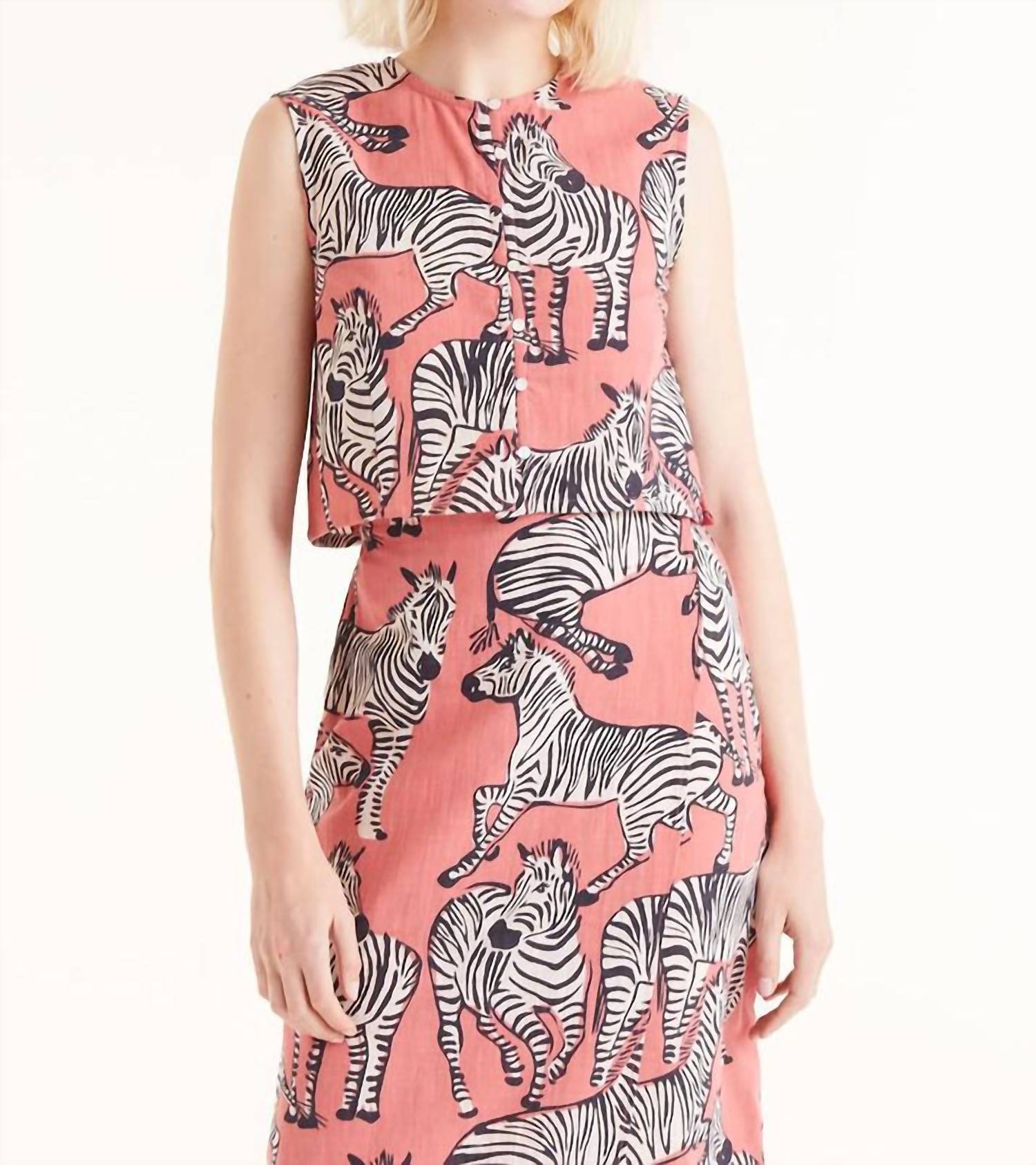 Compania Fantastica - Zebra Print Sleeveless Top