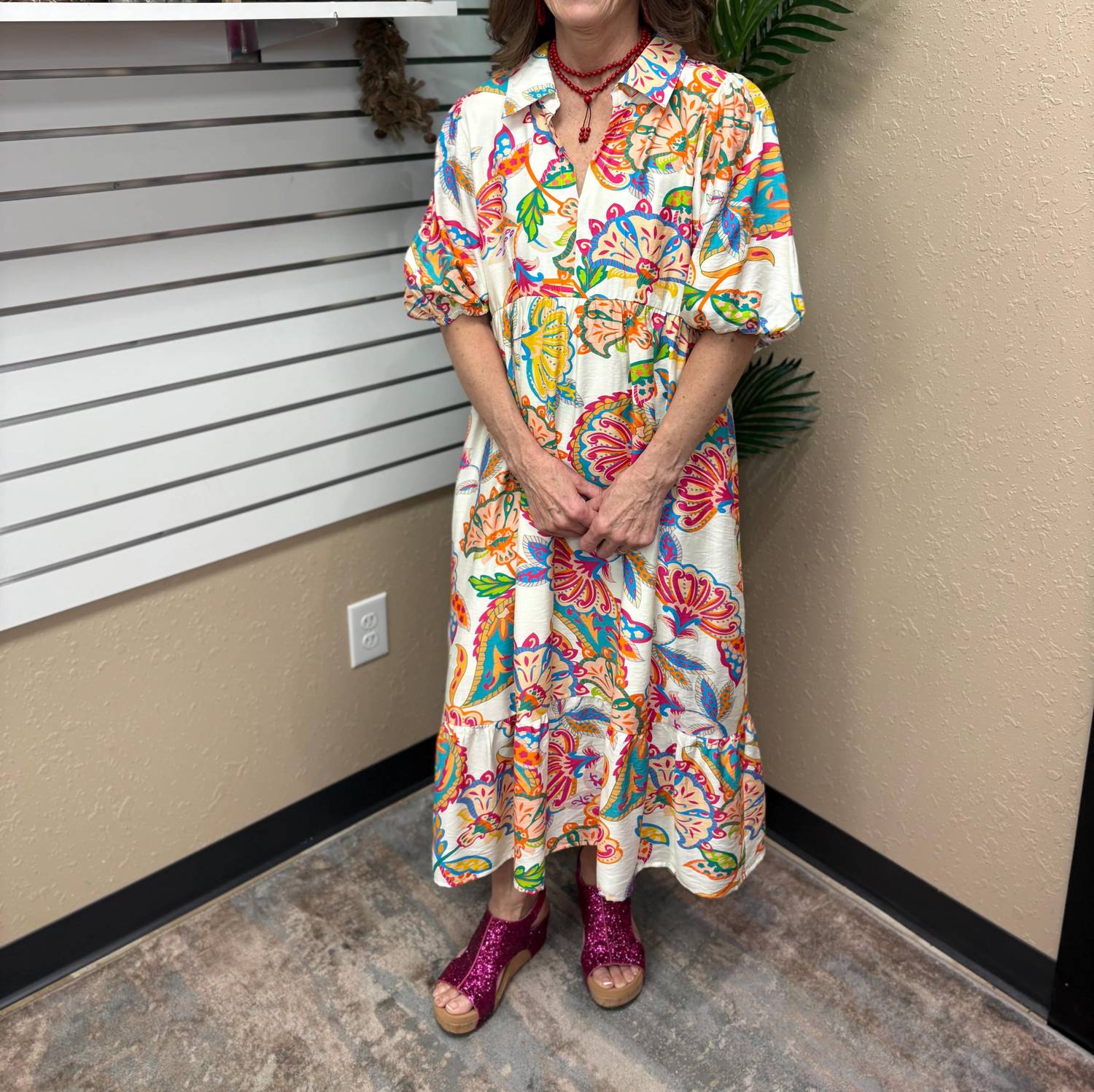 Umgee - Paisley Print Maxi Dress