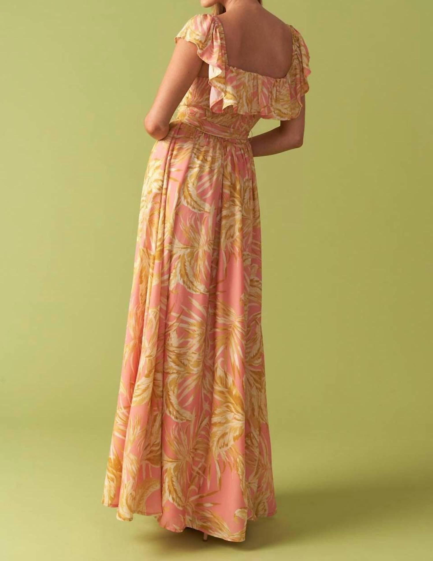 Flying Tomato - Printed Woven Midi Dress