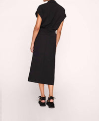 Brochu Walker Setia Belted Dress in black onyx - women's dress - detail view