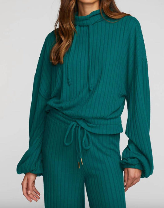 Ribbed Knit Cropped Pullover with Elastic Hem