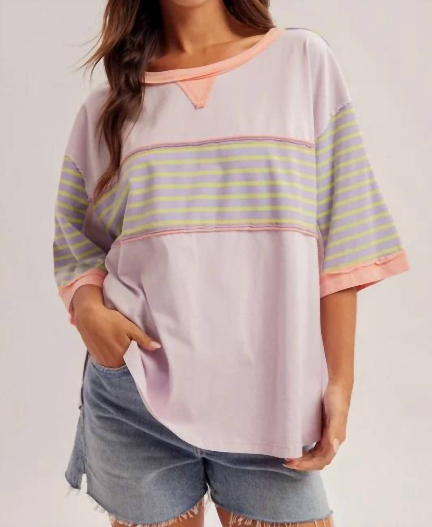 Hem & Thread - Audrey Striped Oversized Top
