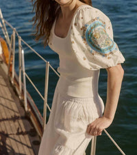 Current Air - Savannah Puff Sleeve Square Neck Top
