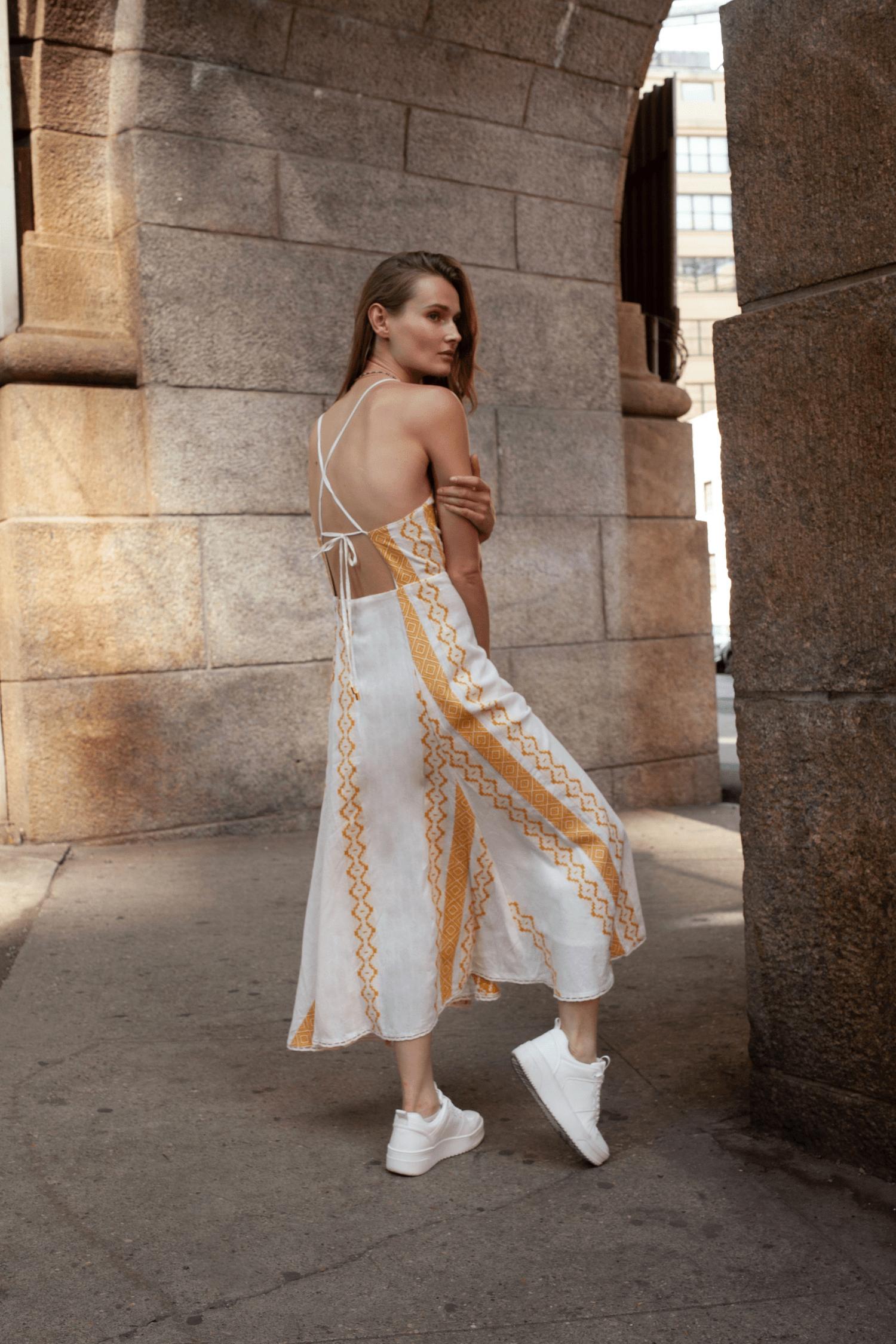 Guadalupe Design - Filomena Linen Midi Dress
