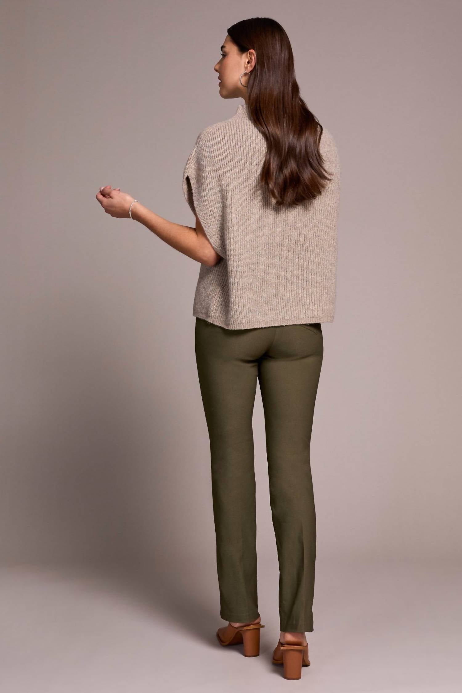 Tribal - Cap Sleeve Mock Neck Knit Top
