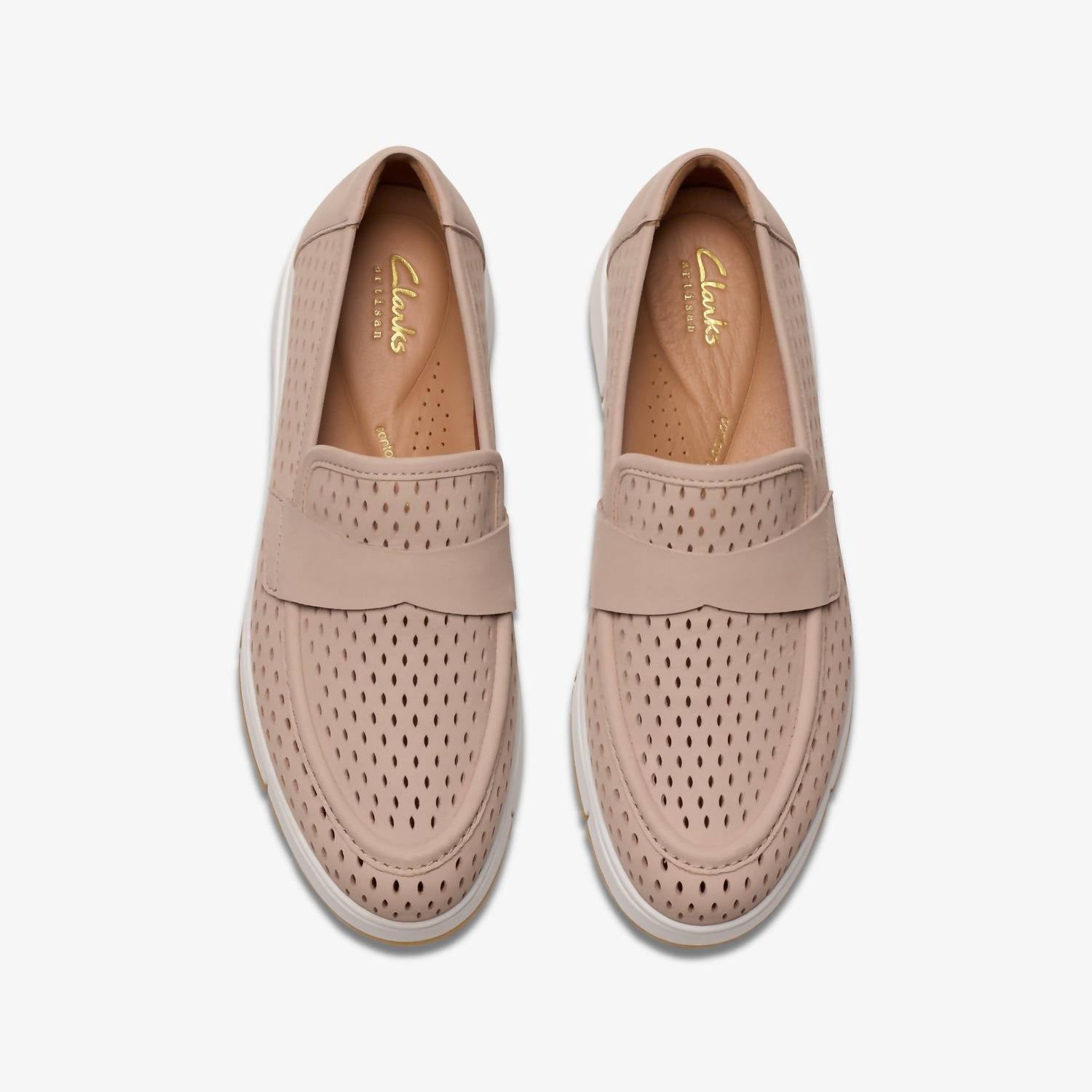 Clarks Women's Loriini Edge Shoe in sand nubuck - women's sneaker - detail view
